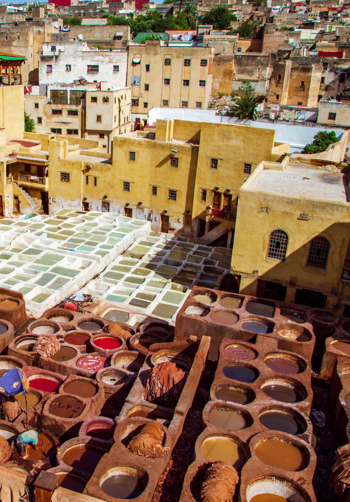 Famous Tannerie Chouara. Manual tanning leather.